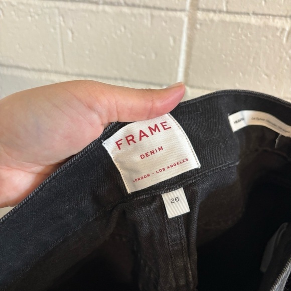 Frame denim heritage red label le sylvie slender straight jeans in black - Picture 9 of 10